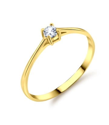 Gold Plated Little Gemstone 3mm. Silver Ring CSR-150-3-GP